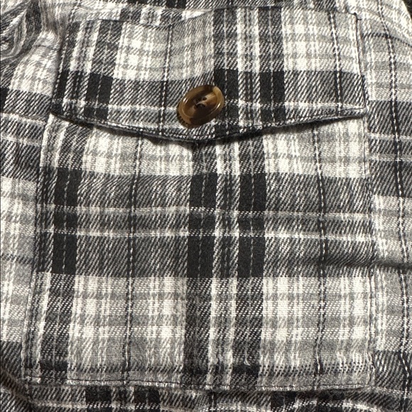 Plaid Button-Up Shirt Dress Long Sleeves - Picture 3 of 3
